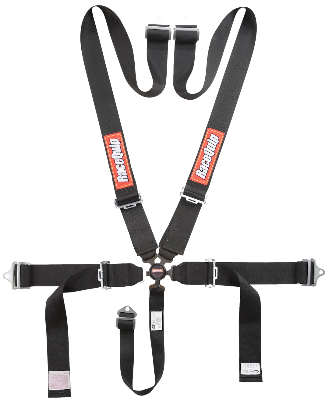 741001 – RACEQUIP Seat Belt, 16.1 SFI Rated Not DOT Street Approved 5 Point 3 Inch Width Camlock Black Single Polyest...